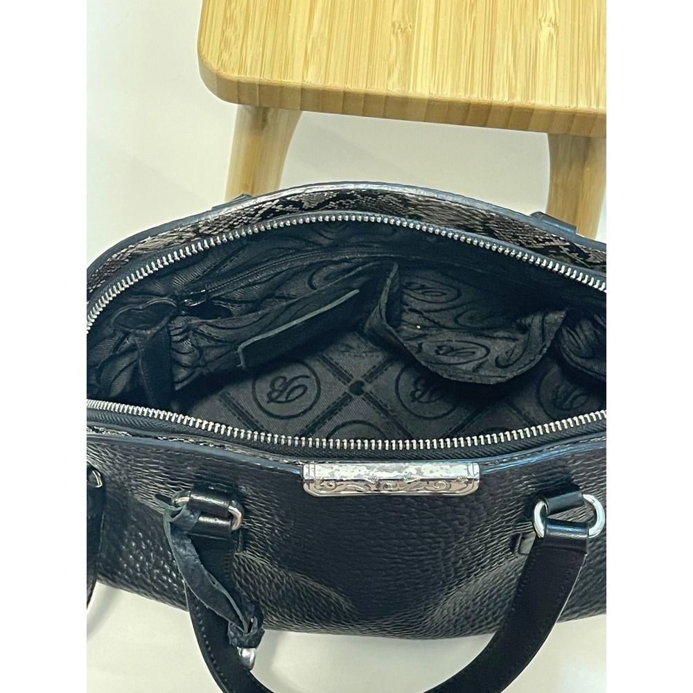 Brighton Harley Dome Black And Python Handbag Bla… - image 8